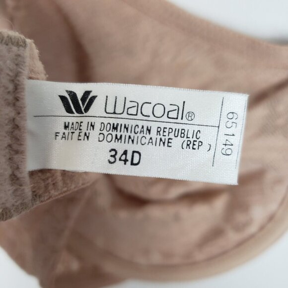 Wacoal Halo Lace Seamless Underwire Bra 65149 Toast Tan Neutral Size 34D - Picture 4 of 5